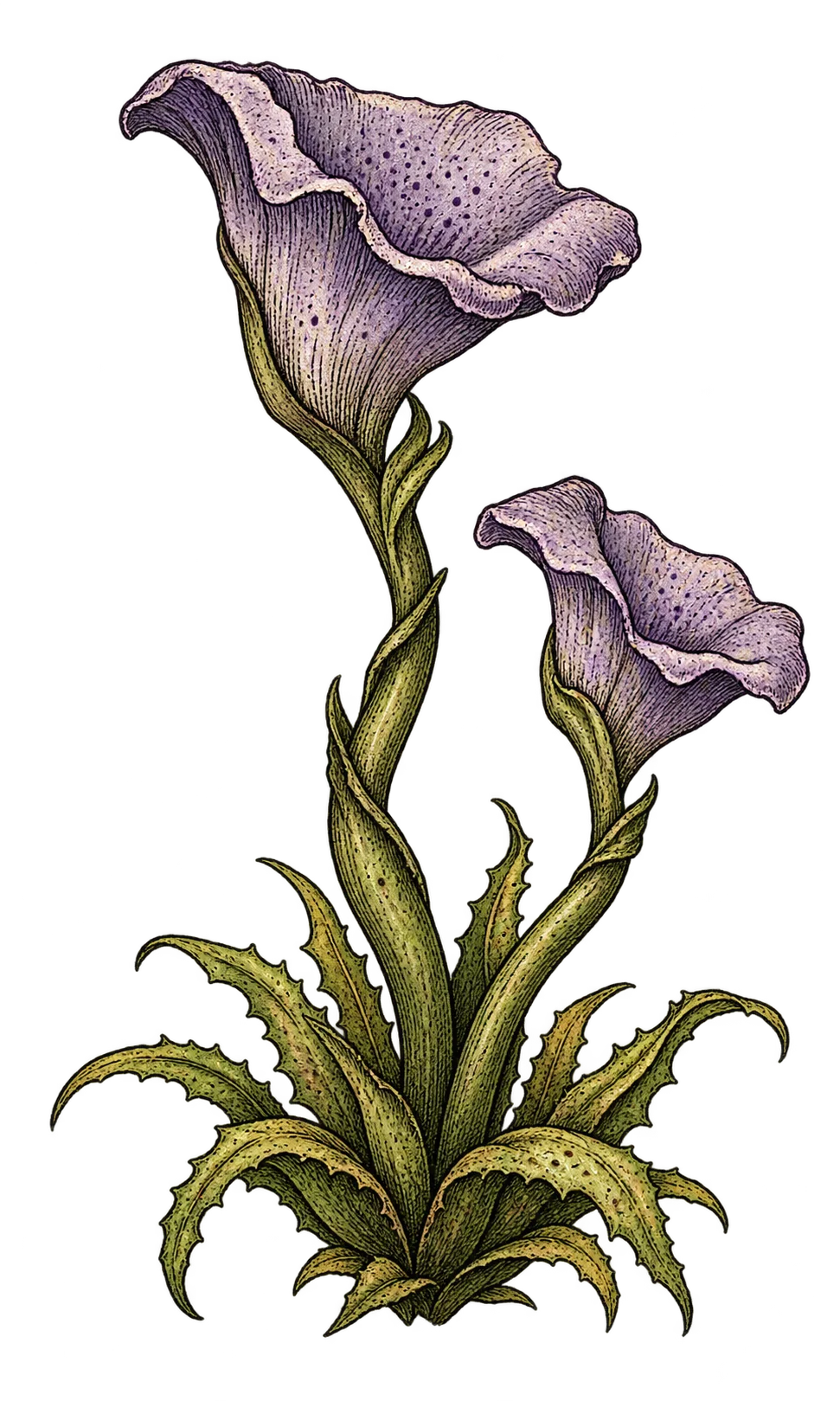 Large violet swamp lily eaten by Aqua in water