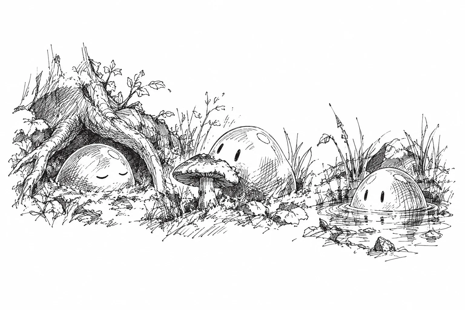 Aqua resting, eating and drinking