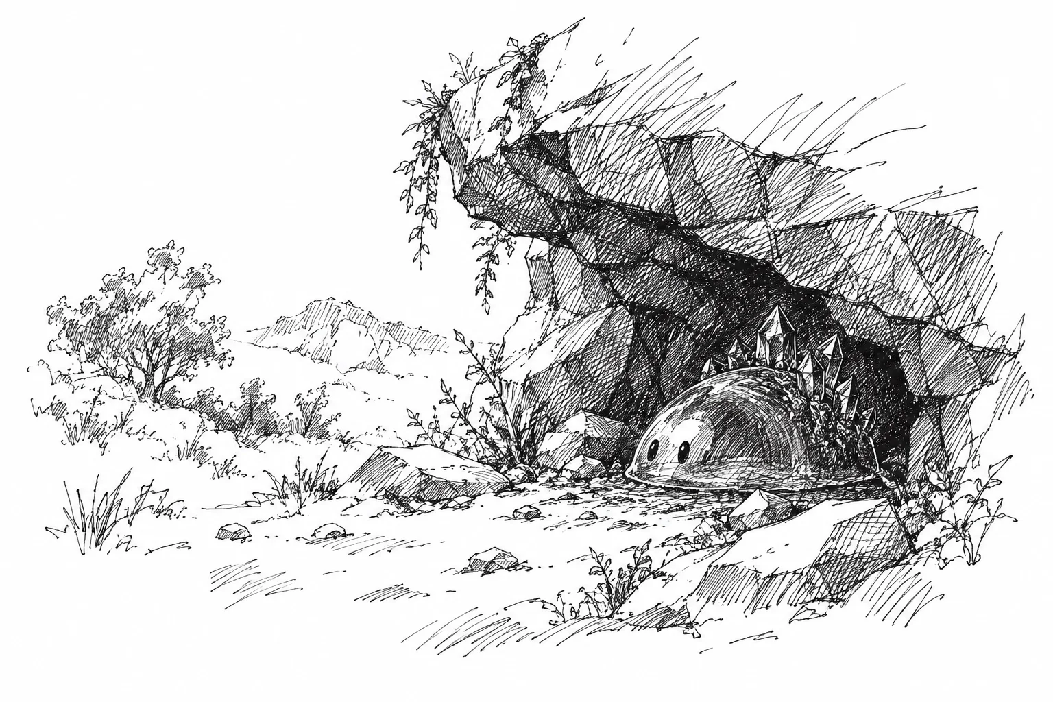 A Gloom withdrawing beneath a rock from the morning light